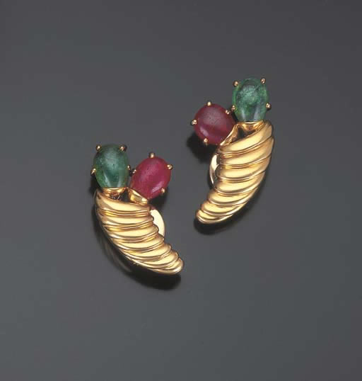 3 Famous Jewellery Designers to Celebrate During Women’s History Month 2 Early Belperron Ruby Emerald Gold Earrings christies