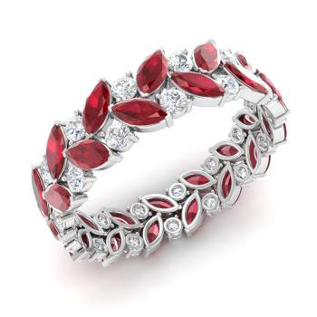 4 Top 2019 Wedding Band and Eternity Ring Trends 3 Marquise Cut Ruby and Diamond Eternity Ring, $2,629, at Diamondere.com