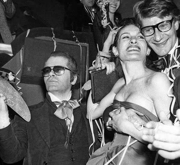 3 Famous Jewellery Designers to Celebrate During Women’s History Month 5 Karl Lagerfeld, Paloma Picasso and Yves Saint Laurent in 1974. @soniceeditions