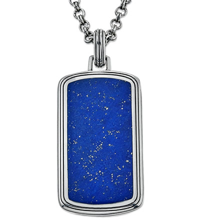  Lapis Lazuli Dog Tag Pendant 