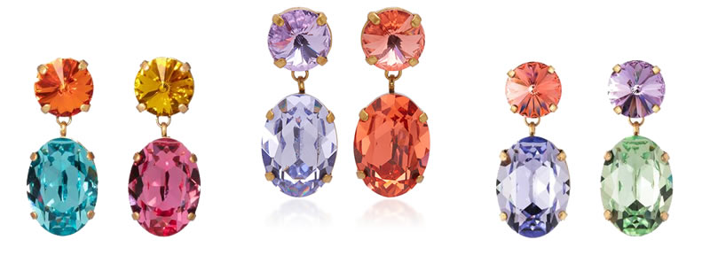 Roxanne Assoulin’s Candy-Colored Earrings for Easter…and More 2 Large Roxanne Assoulin multi hip hop but not mini crystal drop earrings