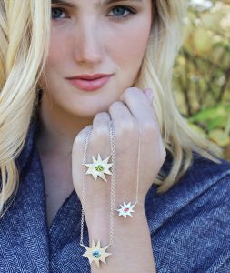 Emily Kuvin Silver Stella with Blue Topaz and Two Gold Stella Stellina Designs