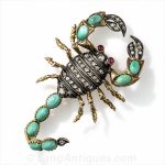 Lang Antiques Scorpion Brooch